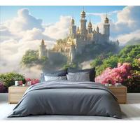 YXQAIED Castle Mural Wallpaper, Medieval Castle Wall Mural 450x315 cm, Landscape Photo Wallpaper for Bedroom Living Room Decor (Not Peel and Stick)