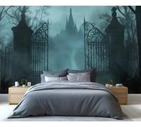 YXQAIED Castle Mural Wallpaper, Mystical Landscape Photo Wallpaper, Retro Medieval Wall Paper for Living Room, Not Self-Adhesive Bedroom Murals & Home Decor, 366x254cm