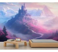 YXQAIED Castle Wall Mural, Medieval Castle Custom Wallpaper, Dream Palaces Wallpaper for Bedroom Living Room Home Decor (Not Peel and Stick), 366x254cm