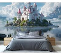 YXQAIED Castle Wallpaper 366x254cm, Palace Wallpaper for Living Room, Cathedral Photo Wallpapers, Natural Mountain Large Mural for Bedroom Poster Decor (Not Peel and Stick)