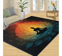 YXQAIED Chakras Area Rug 60x90cm Entryway Rug, Boho Mandala Rugs for Living Room Bedroom Zen Rug Spiritual Yoga Meditation Rug Hippie Lotus Home Decor Rug for Hallway Home Office Washable Rug