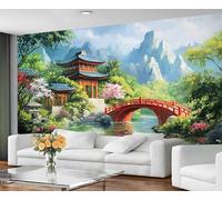YXQAIED Cherry Blossom Garden Wallpaper, Beautiful Scenery Wallpaper for Bedroom, National Park Living Room Wallpapers, Wall Murals for Apartment & Room Decor (Not Peel and Stick)