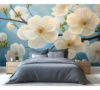 YXQAIED Cherry Blossom Wallpaper, Japanese Mural Wallpaper, Spring Flowers Not Self-Adhesive Large Wall Murals for Living Room Bedroom Home Decor, 450x315cm