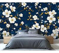 YXQAIED Classical Magnolia Wallpaper 3D, Flower Custom Wallpaper Pastoral Watercolor Wall Murals Poster for Bedroom Living Room Wallpapers, 400x280cm