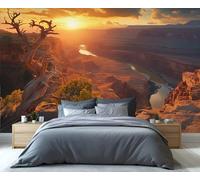 YXQAIED Clouds Wallpaper, Sunset Wallpaper for Living Room, Landscape Bedroom Wall Paper, Not Self Adhesive Dead Branches 3D Large Mural & Home Decor Poster, 366x254cm