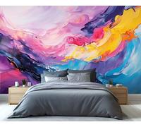 YXQAIED Colorful Wallpaper, Graffiti Wallpaper for Living Room, Paint Bedroom Wall Paper, Not Self Adhesive Multi-Color Rainbow 3D Large Mural & Home Decor Poster, 400x280cm