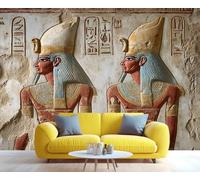 YXQAIED Egyptian Pharaoh Wallpaper Ancient Egypt Living Room Wallpaper Ancient Hieroglyphic Wall Murals for Bedroom Accent Mural Poster for Kids Bedroom Decor 300x210 cm
