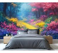 YXQAIED Floral Forest Mural Wallpaper Colorful Path Wallpaper Mural Magic Garden Wall Murals, Printed Wall Covering of Home Office Decoration 150x105 cm