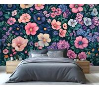YXQAIED Floral Wall Mural, Country Flower Custom Wallpaper, Simple Farmhouse Wallpaper for Bedroom Living Room Home Decor (Not Peel and Stick), 390x260cm