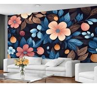 YXQAIED Flower Wallpaper - Rustic Floral Mural Wallpaper for Bedroom & Home Decor, Watercolor Countryside Large Mural for Living Room, Not Self-Adhesive Wall Decor, 20x140cm
