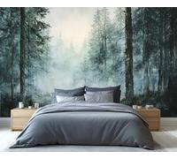 YXQAIED Foggy Forest Wallpaper, Jungle Wallpaper for Living Room, Landscape Bedroom Wall Paper, Not Self Adhesive Big Trees 3D Large Mural & Home Decor Poster, 366x254cm