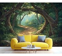 YXQAIED Forest Mural Wallpaper & Home Decor, Sunlit Forest Path Bedroom Wallpaper, Enchanted Tree Mural Wallpapers for Living Room, Not Self-Adhesive Large Wall Murals