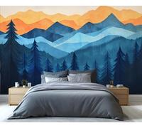 YXQAIED Forest Wallpaper, Mountain Wallpaper for Living Room, Cartoons Bedroom Wall Paper, Not Self-Adhesive 3D Printed Large Murals & Home Decor