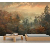 YXQAIED Forest Wallpaper, Vintage Forest Wall Mural Chinese Landscape Painting Wall Decor Poster Wallpaper for Living Room Bedroom Dorm, 260x175cm