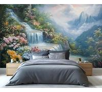 YXQAIED Forest Wallpaper, Waterfall Mural & Home Decor, Oriental Landscapes Wallpaper Wall Murals for Bedroom Living Room Decor (Not Peel and Stick)