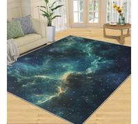 YXQAIED Galaxy Area Rug, 100x150cm Starry Sky Print Rug, Soft Non-slip, Cosmic Nebulae Washable Rug for Children, Teen Playrooms, Bedrooms Floor Carpet