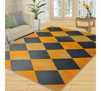 YXQAIED Geometry Rugs, 60x90cm Black and Orange Area Rug Burnt Orange Carpet, Soft Non-slip Washable Apply to Dorm Room Hallway Entrance