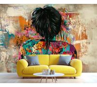 YXQAIED Graffiti Wallpaper, Abstract Bedroom Wall Paper, Not Self Adhesive Back View of People Wallpaper for Living Room, Street Art Apartment Wall Murals & Room Decor, 400x280cm
