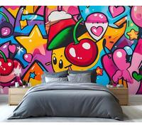 YXQAIED Graffiti Wallpaper, Abstract Colorful Photo Wallpaper, Hip-Hop Pop Art Wall Paper for Living Room, Not Self-Adhesive Bedroom Murals & Home Decor