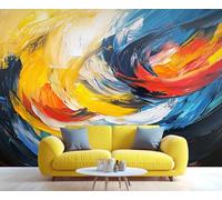 YXQAIED Graffiti Wallpaper, Colorful Wallpaper for Bedroom, Splash Paint Photo Wallpapers, Abstract Art Large Mural for Living Room, 200x140cm (Not Peel and Stick)