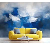 YXQAIED Graffiti Wallpaper, White Blue Bedroom Wall Paper, Not Self Adhesive Abstract Wallpaper for Living Room, Splashed Ink Paint 3D Large Mural & Home Decor Poster, 366x254cm