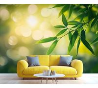 YXQAIED Green Bamboo Photo Wallpaper 260 x 175 cm Zen Nature Wall Mural, Light Fresh Forest Wallpaper for Living Room Bedroom Theme Hotel Decor Papel Wall Mural