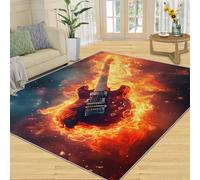 YXQAIED Guitar Rugs for Kitchen Floor, Guitar Runner Rug 70x140cm, Musical Instruments Hallway Runner Rugs Washable & Non Slip Small Carpet for Home Decor
