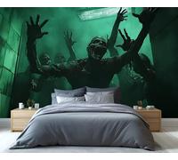 YXQAIED Halloween Wallpaper, Day of The Dead Wallpaper for Living Room, Skeleton and Undead Bedroom Wallpapers, Photo 3D Wall Murals for Adults Room Decor (Not Peel and Stick)