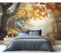 YXQAIED Landscape Wallpaper 366x254cm, Forest Wallpaper for Living Room, Jungle Roads Photo Wallpapers, Natural Trees Wall Murals for Living Room Poster Decor (Not Peel and Stick)