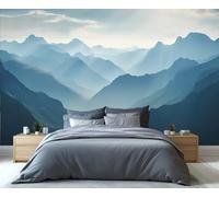 YXQAIED Landscape Wallpaper, Mountains Wallpaper for Living Room, Sky Bedroom Wall Paper, Not Self Adhesive Woodland 3D Large Mural & Home Decor Poster, 366x254cm