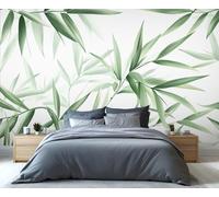 YXQAIED Leaf Wall Mural, Green Plants Custom Wallpaper, Chinese Landscape Wallpaper for Bedroom Living Room Home Decor (Not Peel and Stick), 390x260cm