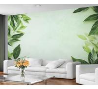 YXQAIED Leaf Wallpaper - Nordic Fresh Wallpaper for Living Room, Green Leaf Custom Wallpapers, 3D Wall Murals for Bedroom Home Decor (Not Peel and Stick)