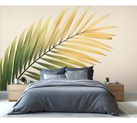 YXQAIED Leaves Mural Wallpaper, Palm Leaf Photo Wallpaper, Modern Minimalism Wall Paper for Living Room, Not Self-Adhesive Bedroom Murals & Home Decor, 350x256cm