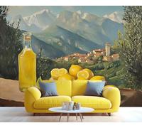 YXQAIED Lemon Wallpaper, Fruit Wallpaper for Living Room, French Countryside Custom Wallpapers, Natural Landscape 3D Wall Murals for Bedroom, 260x175cm (Not Peel and Stick)