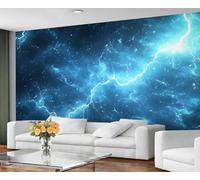 YXQAIED Lightning Wallpaper, Blue Lightning Wallpaper for Bedroom Natural Disasters Living Room Wallpapers, Rainy Weather 3D Photo Murals for Hotel Apartments, 200x140cm (Not Peel and Stick)
