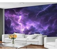 YXQAIED Lightning Wallpaper, Sky Wallpaper for Bedroom Natural Disasters Living Room Wallpapers, Rainy Weather 3D Photo Murals for Kitchen Decor, 400x280cm (Not Peel and Stick)