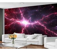YXQAIED Lightning Wallpaper, Sky Wallpaper for Living Room Natural Disasters Bedroom Wallpapers, Rainy Weather 3D Photo Murals for Hotel Apartments, 100x70cm (Not Peel and Stick)