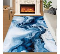 YXQAIED Marble 3D Printed Carpet, Blue Marble Washable Rugs 120x180, Blue Ocean Rugs Living Room Bedroom, Home Decor Patterned Rug