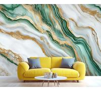 YXQAIED Marble Wallpaper, Emerald Green Bedroom Wallpaper, Modern Platinum Wall Paper for Living Room, Not Self Adhesive Luxury Turquoise Photo 3D Wall Murals & Room Decor, 350x256cm