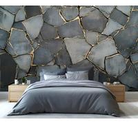 YXQAIED Marble Wallpaper, Gray Marble Wallpaper for Living Room, Cracked Bricks Bedroom Wall Paper, Not Self Adhesive 3D Large Mural & Home Decor Poster, 400x280cm