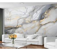 YXQAIED Marble Wallpaper, Simple Gray and White Wallpaper for Living Room, White Marble Bedroom Wall Paper, Not Self Adhesive Modern Lines 3D Large Mural & Home Decor Poster, 400x280cm
