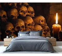 YXQAIED Mexican Day of The Dead Wallpaper, Gothic Wallpaper for Bedroom Skull Living Room Wallpapers, Horror Theme 3D Photo Murals for Kitchen Decor, 366x254cm (Not Peel and Stick)