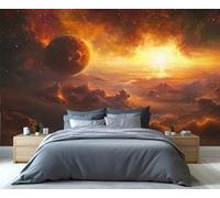 YXQAIED Out Space Mural Wallpaper Galaxy Wallpaper Mural Cosmic Planet Wall Murals, Printed Wall Covering of Home Office Decoration 150x105 cm
