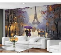 YXQAIED Paris Wallpaper - Eiffel Tower Bedroom Wall Paper, Not Self Adhesive City Street Wallpaper for Living Room, Apartment Wall Murals & Room Decor, 400x280cm