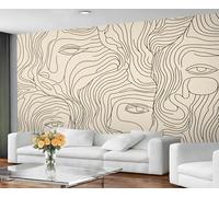 YXQAIED Photo Wallpaper Abstract Lines 300x210cm Line Geometry 3D Wallpaper Wall Mural, Retro Poster Mural for Living Room Textured Wallpapers (Not Peel and Stick)