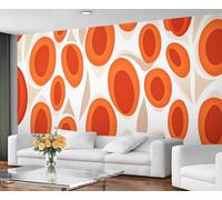 YXQAIED Photo Wallpaper Burned Orange 200x140cm, Abstract Geometry Mural Panoramic Wall Tapestry Pop Art Photo Textured Wallpaper for Bedroom Living Room (Not Peel and Stick)