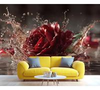 YXQAIED Rose Wallpaper, Floral Bedroom Wallpaper, Valentine's Day Flower Wallpapers for Living Room, Not Self Adhesive French Vintage Photo 3D Wall Murals & Room Decor, 390x260cm