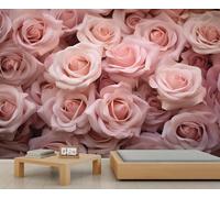 YXQAIED Rose Wallpaper, Floral Wallpaper for Living Room, Valentine's Day Flower Bedroom Wall Paper, Not Self Adhesive French Vintage 3D Large Mural & Home Decor Poster, 366x254cm