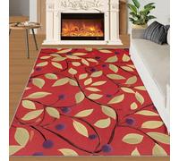YXQAIED Rug - Floral Home Decor & Gifts, 140x200cm, Leaves and Fruits Rugs for Living Room, Vintage Watercolor Washable Rugs for Bedroom, Non slip Indoor Carpet, Soft & Low-Pile
