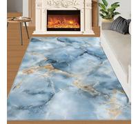 YXQAIED Rug - Marble Home Decor & Gifts, 120x180cm Area Rug, Light Blue Marble Rugs for Living Room, Nordic Modern Washable Rugs for Bedroom, Indoor Carpet, Soft & Non slip